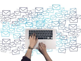 Laptop inbox showing a leaked email about a legal tech spin-off